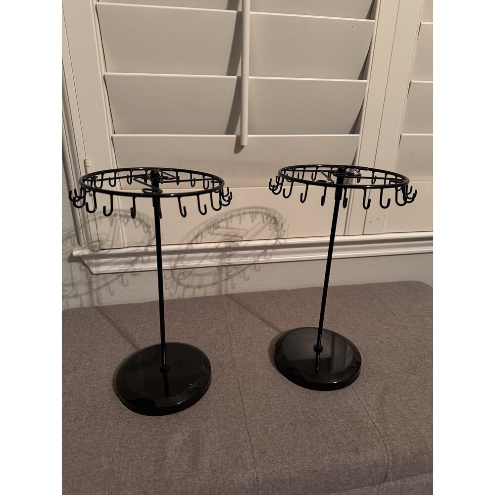 2 Rotating Necklace Holder Jewelry Organizer Display Stand 14-Inch 23 Hooks